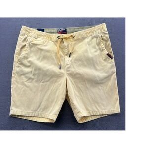 Superdry Chino Shorts Mens 36W Sun Scorched Yellow Elastic Waist Drawstring